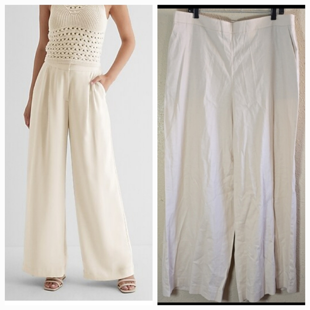 Express Wide Leg Cream Color Pants